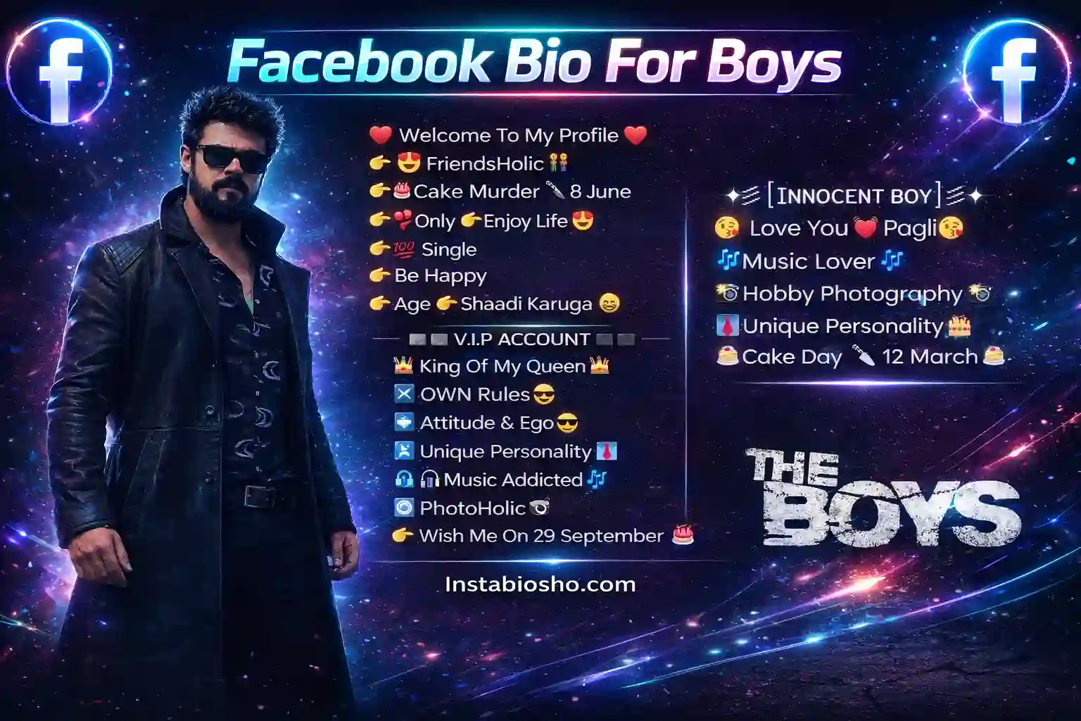 Facebook Bio For Boys